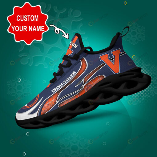 Virginia Cavaliers Logo Unique Pattern Custom Name 3D Max Soul Sneaker Shoes