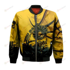 Virginia Commonwealth Rams Bomber Jacket 3D Printed Basketball Net Grunge Pattern