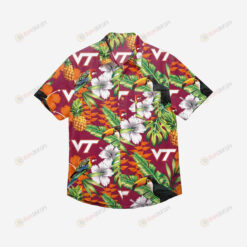 Virginia Tech Hokies Floral Button Up Hawaiian Shirt