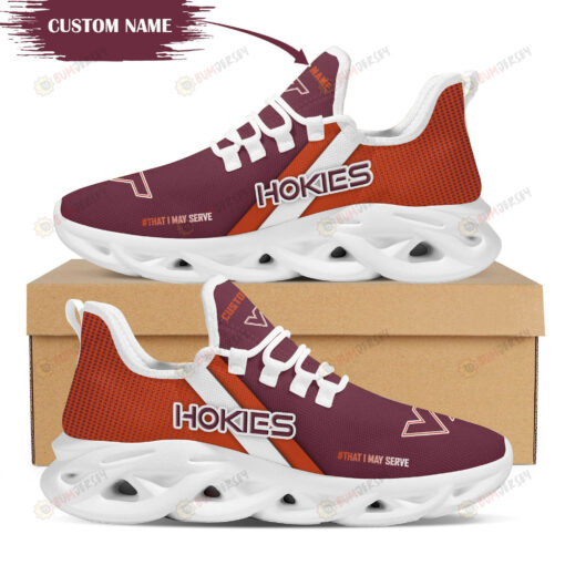 Virginia Tech Hokies Logo Custom Name Pattern 3D Max Soul Sneaker Shoes