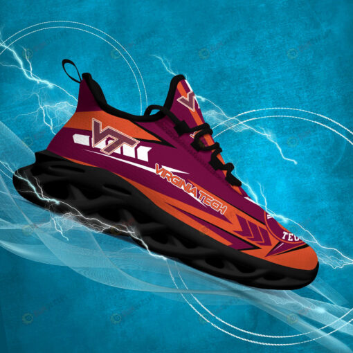 Virginia Tech Hokies Logo Pattern 3D Max Soul Sneaker Shoes In Chicago Maroon Orange