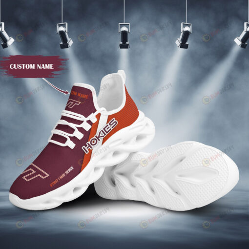 Virginia Tech Hokies Logo Pattern Custom Name 3D Max Soul Sneaker Shoes