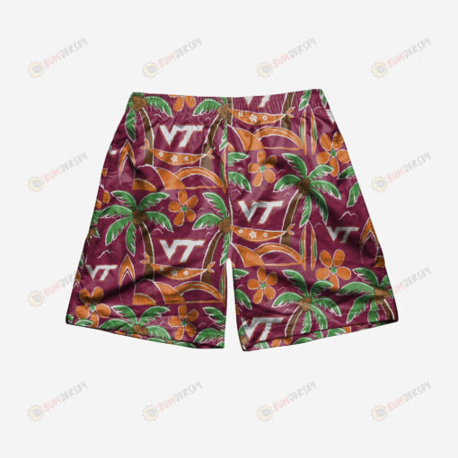 Virginia Tech Hokies Tropical Hawaiian Men Shorts Swim Trunks - Print Shorts