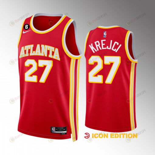 Vit Krejci 27 Atlanta Hawks Icon Edition Red Jersey 2022-23 Swingman