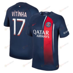 Vitinha 17 Paris Saint-Germain 2023/24 Home Men Jersey - Navy