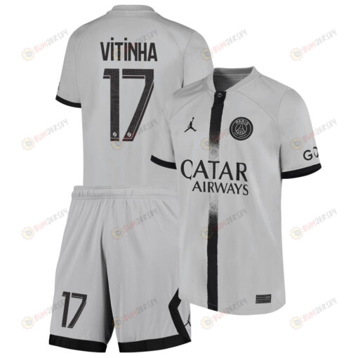 Vitinha 17 Paris Saint-Germain Away Kit 2022-23 Youth Jersey - Black