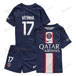 Vitinha 17 Paris Saint-Germain Home Kit 2022-23 Youth Jersey - Blue