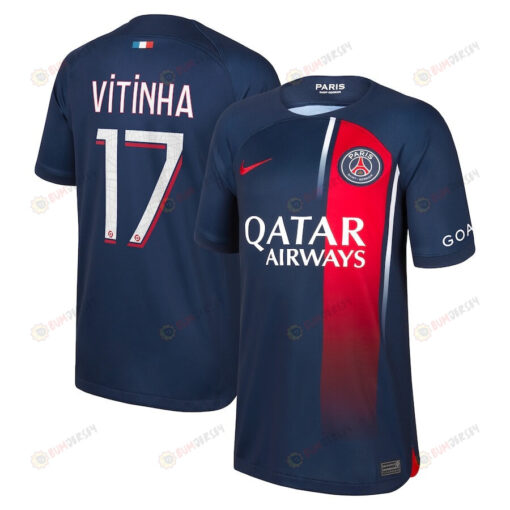 Vitinha 17 Paris Saint-Germain Youth 2023/24 Home Jersey - Navy