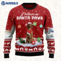Vizsla I Believe In Santa Paws Ugly Sweaters For Men Women Unisex