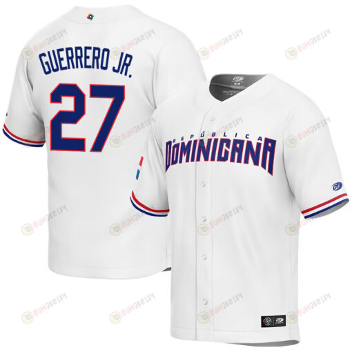 Vladimir Guerrero Jr. 27 Dominican Republic Baseball 2023 World Baseball Classic Jersey - White