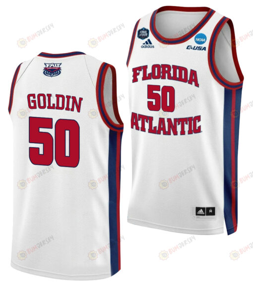 Vladislav Goldin 50 FAU Owls 2023 Final Four Basketball Men Jersey- White