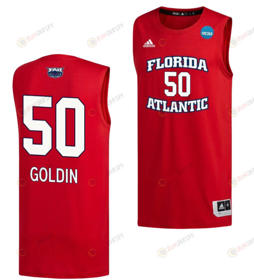 Vladislav Goldin 50 FAU Owls 2023 March Madness Basketball Men Jersey- Red