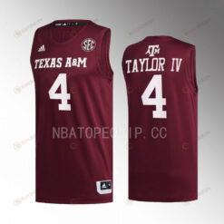 Wade Taylor IV 4 Texas AM Aggies 2022-23 Uniform Jersey College Basketball Maroon