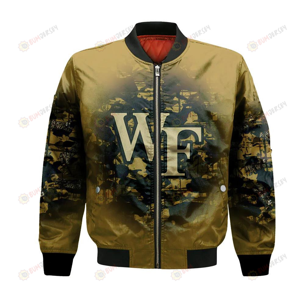 Wake Forest Demon Deacons Bomber Jacket 3D Printed Camouflage Vintage