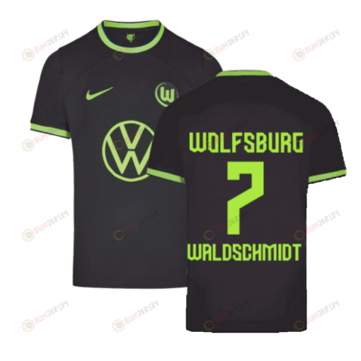 Waldschmidt 7 Wolfsburg 2022-2023 Away Men Jersey - Black