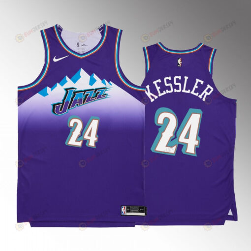 Walker Kessler 24 2022-23 Utah Jazz Purple Hardwood Classics Jersey Remix