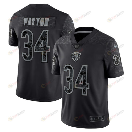 Walter Payton 34 Chicago Bears Retired Player RFLCTV Limited Jersey - Black