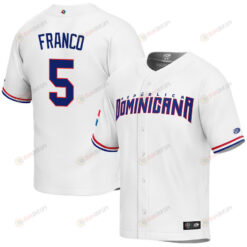 Wander Franco 5 Dominican Republic Baseball 2023 World Baseball Classic Jersey - White