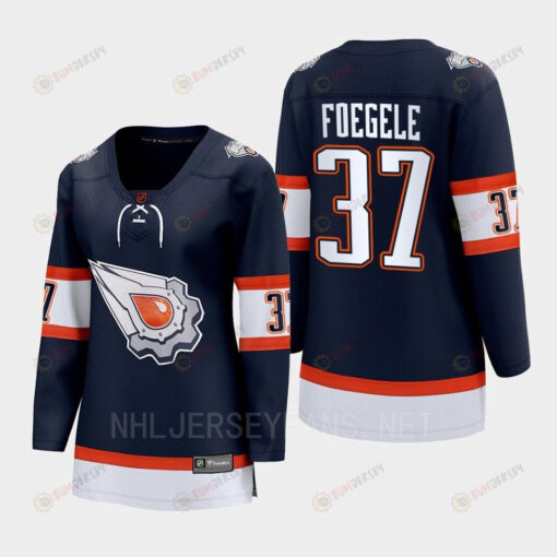 Warren Foegele 37 Edmonton Oilers 2022 Special Edition 2.0 Women Breakaway Player Retro Jersey Navy