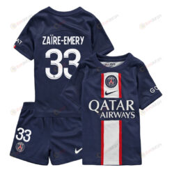 Warren Za?re-Emery 33 Paris Saint-Germain Home Kit 2022-23 Youth Jersey - Blue