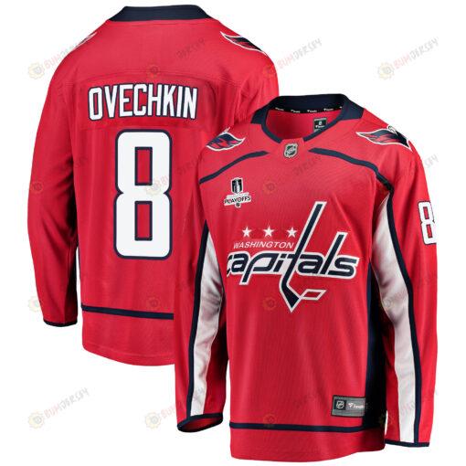 Washington Capitals Alexander Ovechkin 8 Home 2022 Stanley Cup Playoffs Breakaway Men Jersey - Red