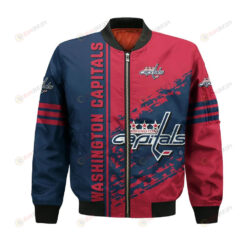 Washington Capitals Bomber Jacket 3D Printed Logo Pattern In Team Colours