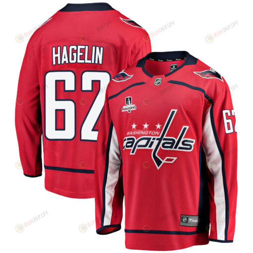 Washington Capitals Carl Hagelin 62 Home 2022 Stanley Cup Playoffs Breakaway Men Jersey - Red