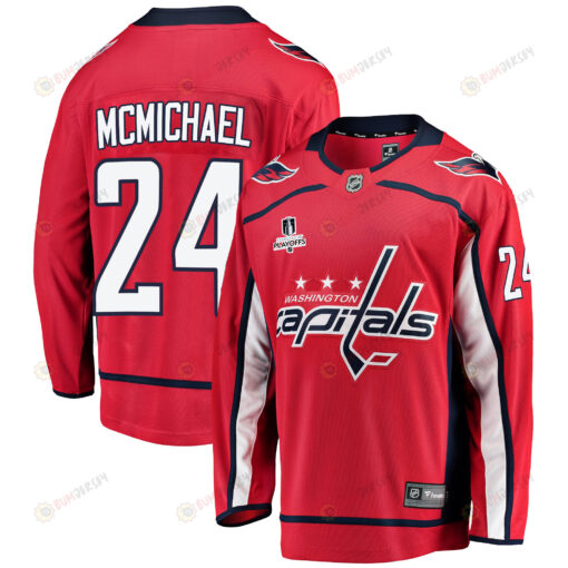 Washington Capitals Connor McMichael 24 Home 2022 Stanley Cup Playoffs Breakaway Men Jersey - Red