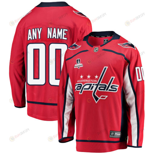 Washington Capitals Custom Home 2022 Stanley Cup Playoffs Breakaway Men Jersey - Red