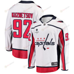 Washington Capitals Evgeny Kuznetsov 92 Away 2022 Stanley Cup Playoffs Breakaway Men Jersey - White