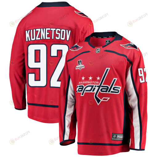 Washington Capitals Evgeny Kuznetsov 92 Home 2022 Stanley Cup Playoffs Breakaway Men Jersey - Red