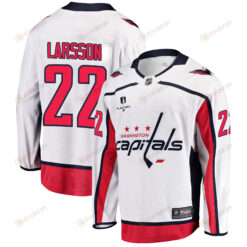 Washington Capitals Johan Larsson 22 Away 2022 Stanley Cup Playoffs Breakaway Men Jersey - White