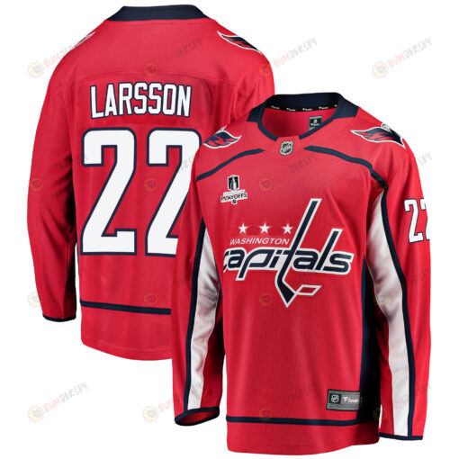 Washington Capitals Johan Larsson 22 Home 2022 Stanley Cup Playoffs Breakaway Men Jersey - Red