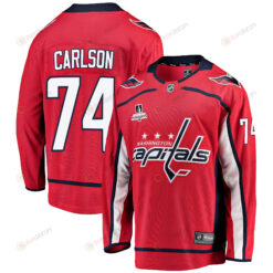 Washington Capitals John Carlson 74 Home 2022 Stanley Cup Playoffs Breakaway Men Jersey - Red