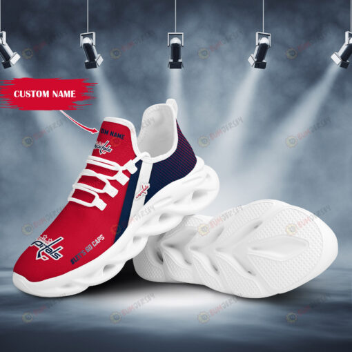 Washington Capitals Logo Pattern Custom Name 3D Max Soul Sneaker Shoes In Red Blue