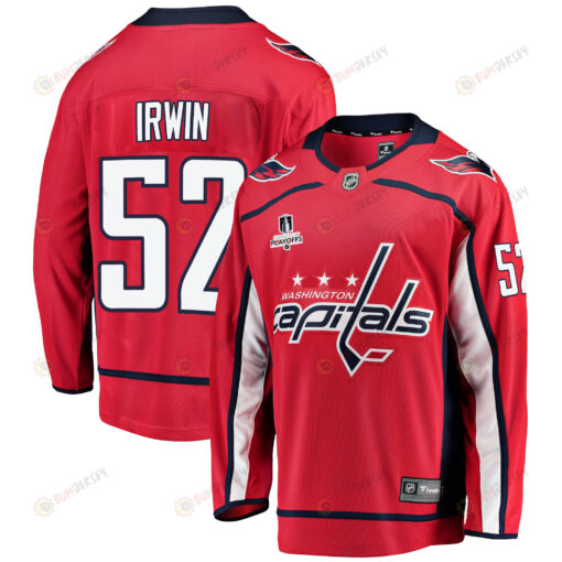 Washington Capitals Matt Irwin 52 Home 2022 Stanley Cup Playoffs Breakaway Men Jersey - Red