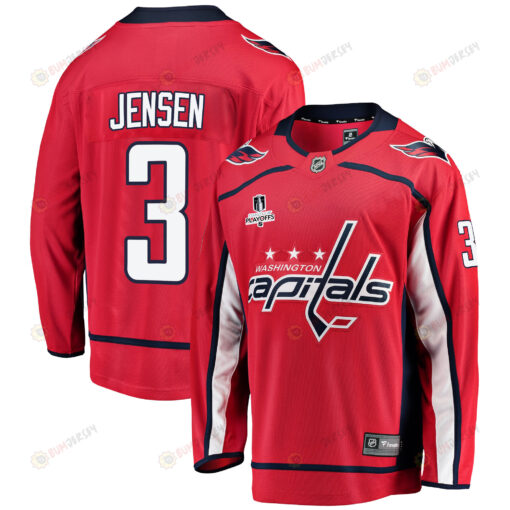 Washington Capitals Nick Jensen 3 Home 2022 Stanley Cup Playoffs Breakaway Men Jersey - Red