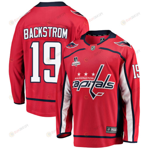 Washington Capitals Nicklas Backstrom 19 Home 2022 Stanley Cup Playoffs Breakaway Men Jersey - Red