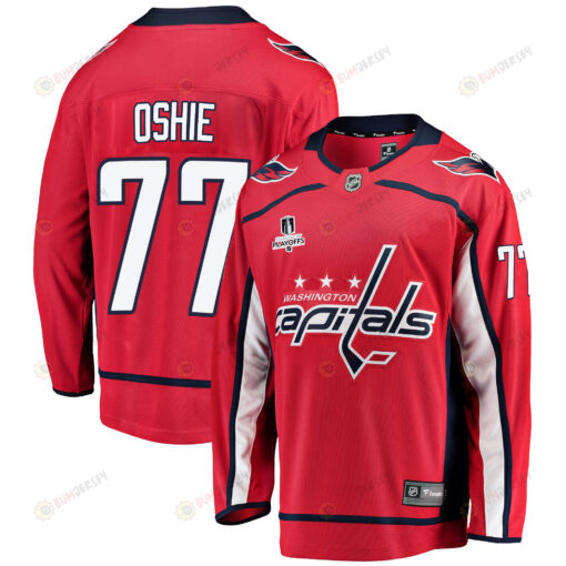 Washington Capitals T. J. Oshie 77 Home 2022 Stanley Cup Playoffs Breakaway Men Jersey - Red