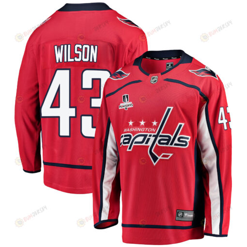 Washington Capitals Tom Wilson 43 Home 2022 Stanley Cup Playoffs Breakaway Men Jersey - Red