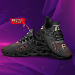 Washington Commanders Custom Name 3D Max Soul Sneaker Shoes In Black