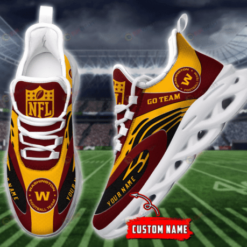 Washington Commanders Go Team Custom Name 3D Max Soul Sneaker Shoes