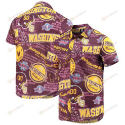 Washington Football Team Burgundy Thematic Button-Up Hawaiian Shirt