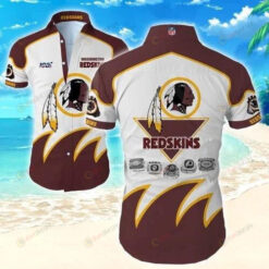 Washington Football Team Curved Hawaiian Shirt Beach Short Sleeve