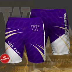 Washington Huskies Basketball Custom Name Hawaiian Shorts Summer Shorts Men Shorts - Print Shorts