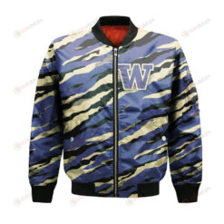 Washington Huskies Bomber Jacket 3D Printed Sport Style Team Logo Pattern