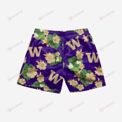 Washington Huskies Floral Hawaiian Men Shorts Swim Trunks - Print Shorts