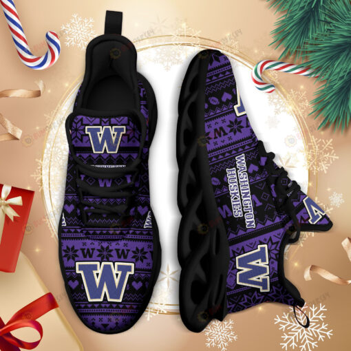 Washington Huskies Logo Brocade Pattern 3D Max Soul Sneaker Shoes