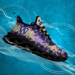 Washington Huskies Logo Flower Pattern 3D Max Soul Sneaker Shoes