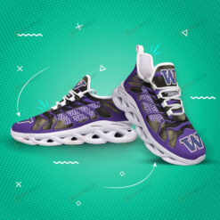 Washington Huskies Logo Hole Pattern 3D Max Soul Sneaker Shoes In Purple